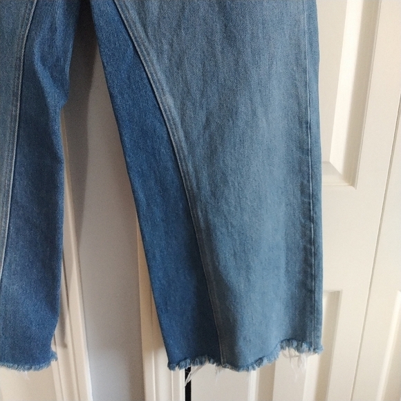 J. Crew Sim Wide Leg Jean Patchwork Raw Hem Sz 30 - Picture 11 of 15